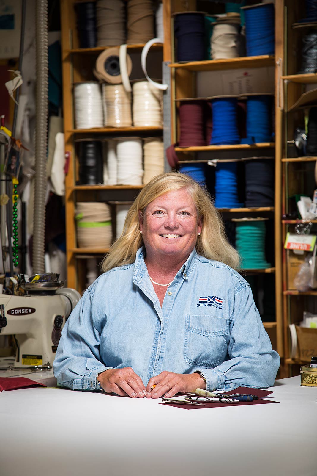 Portrait of small textile buisness owner at work 